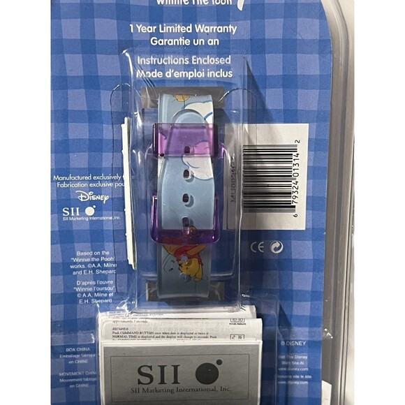 NEW RARE Vintage Disney WINNIE THE POOH Purple Digital Talking Watch main image 4